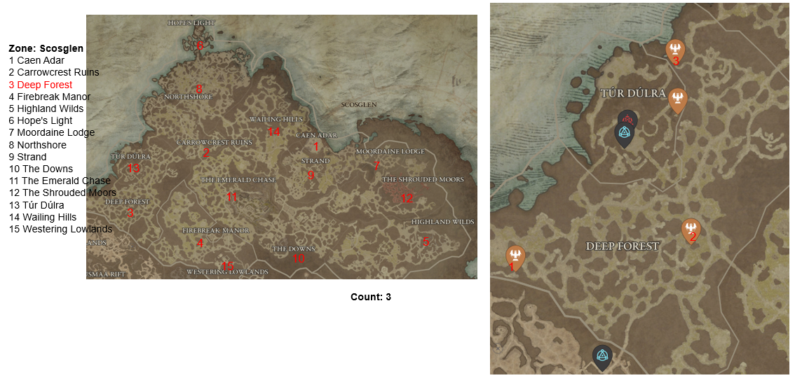 Diablo 4 Deep Forest Altars of Lilith Location