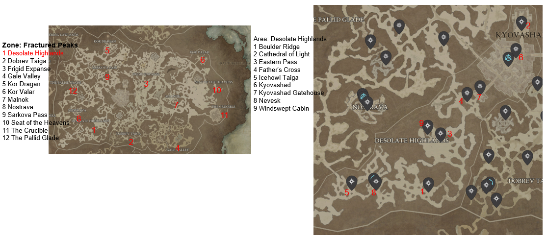 Diablo 4 Desolate Highlands Areas Discovered