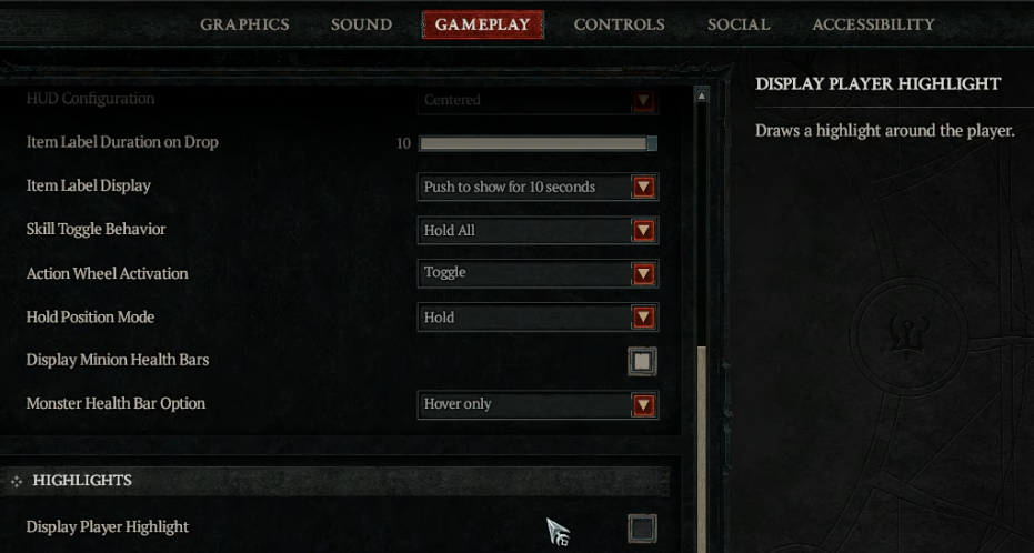 Diablo 4 Display Player Highlight