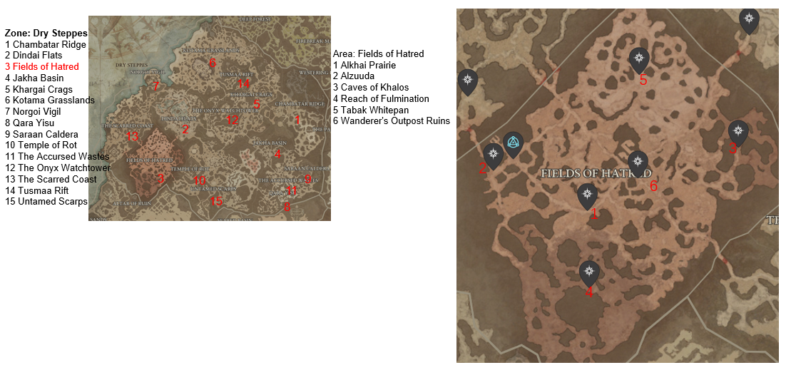 Diablo 4 Fields of Hatred Areas Discovered