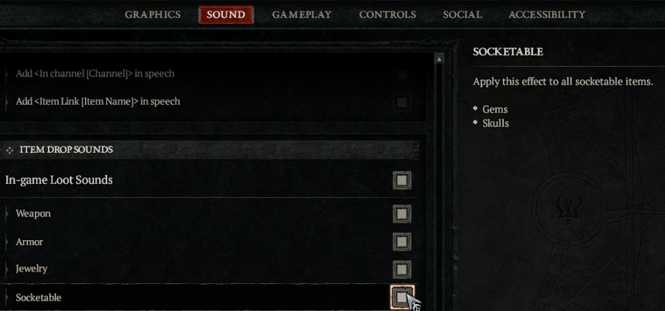 Diablo 4 Gems Skulls Drop Sounds