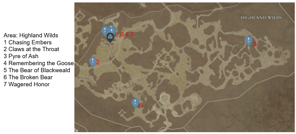Diablo 4 Highland Wilds Side Quests