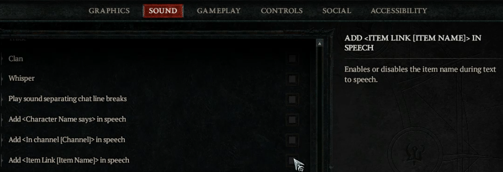 Diablo 4 Item Name Text to Speech