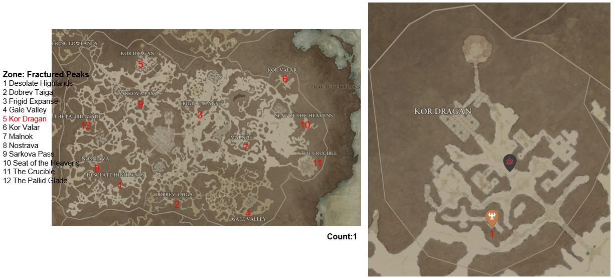 Diablo 4 Kor Dragan Altars of Lilith Location