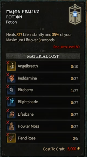 Diablo 4 Major Healing Potion