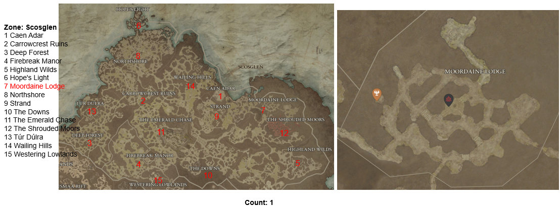 Diablo 4 Moordaine Lodge Altars of Lilith Location