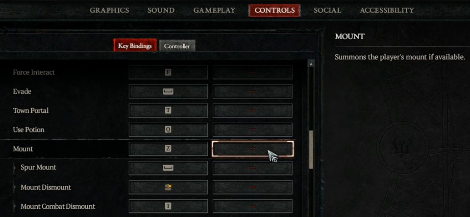 Diablo 4 Mount Hotkey