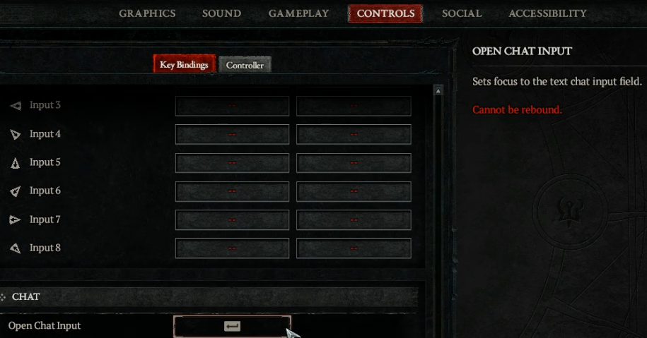 Diablo 4 Open Chat Input Hotkey