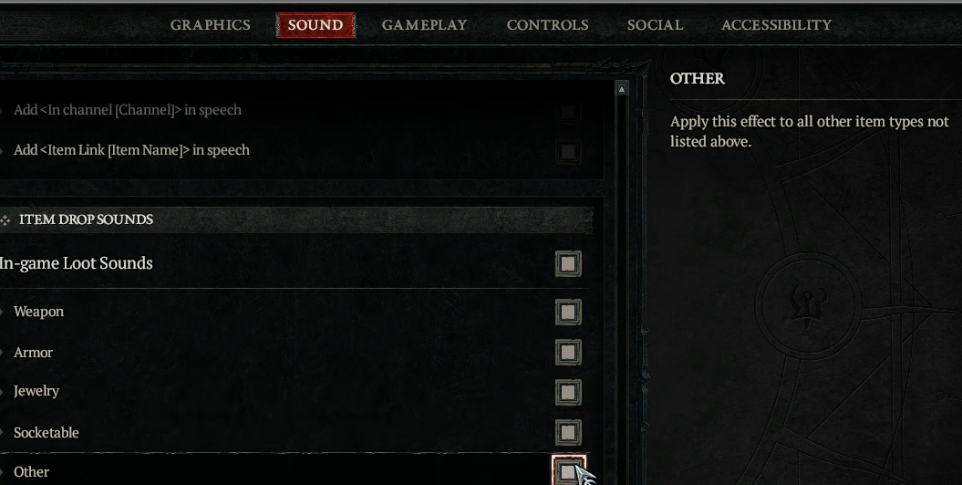 Diablo 4 Other In-game Loot Sounds