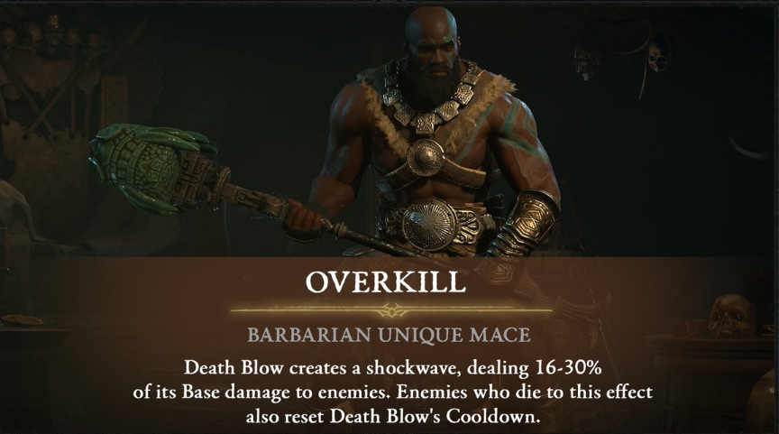 Diablo 4 Overkill unique