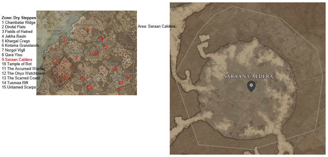 Diablo 4 Saraan Caldera Areas Discovered