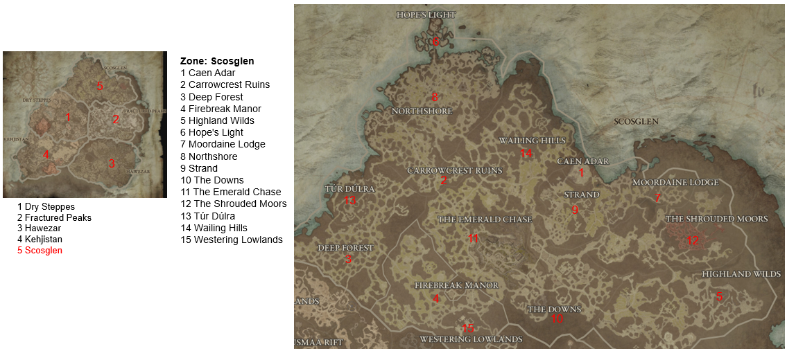 Diablo 4 Scosglen map