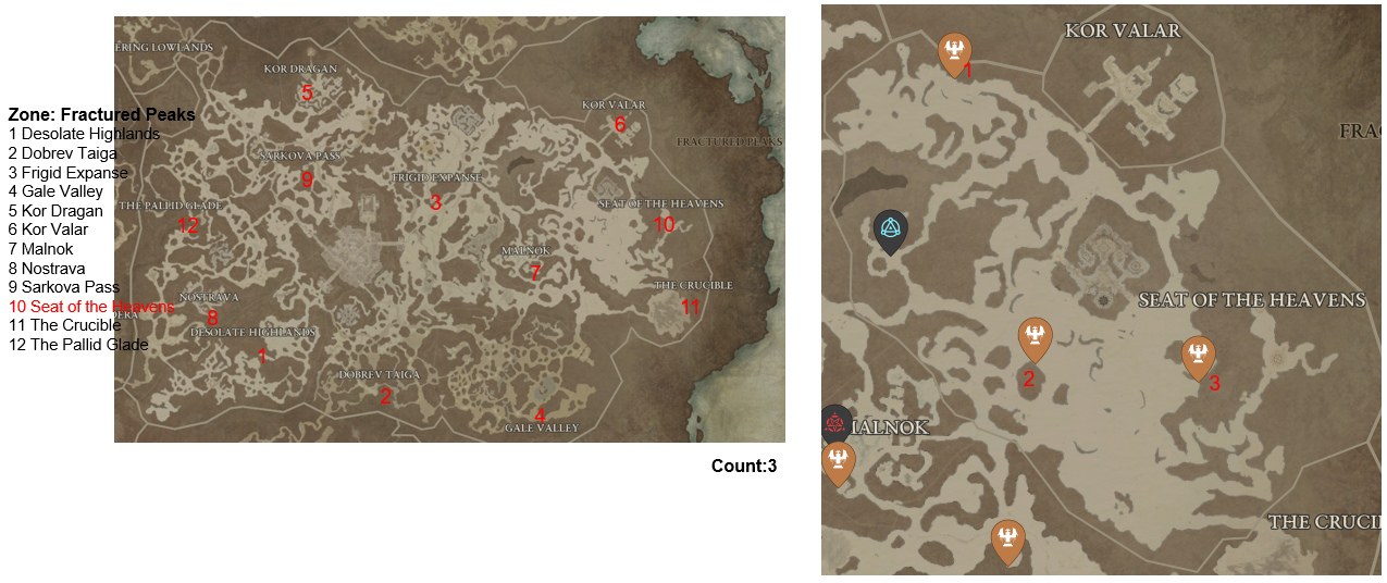 Diablo 4 Seat of the Heavens Altars of Lilith Location