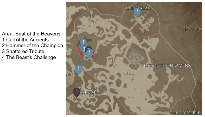Diablo 4 Seat of the Heavens Side Quests