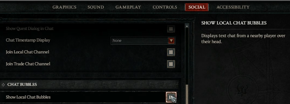 Diablo 4 Show Local Chat Bubbles