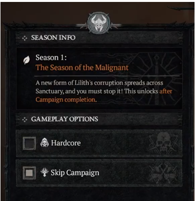 Diablo 4 Season 1 New Character
