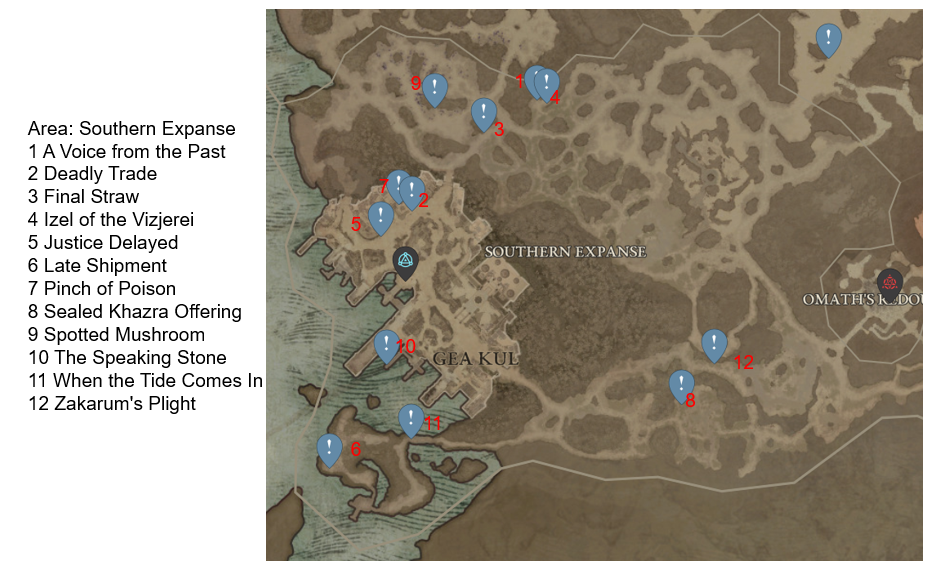 Diablo 4 Southern Expanse Side Quests