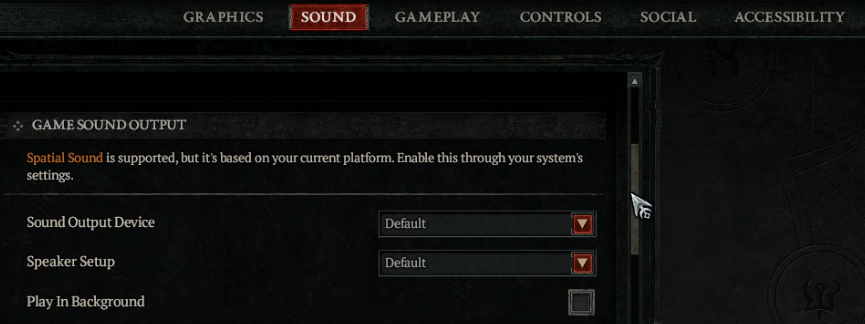 Diablo 4 Spatial Sound