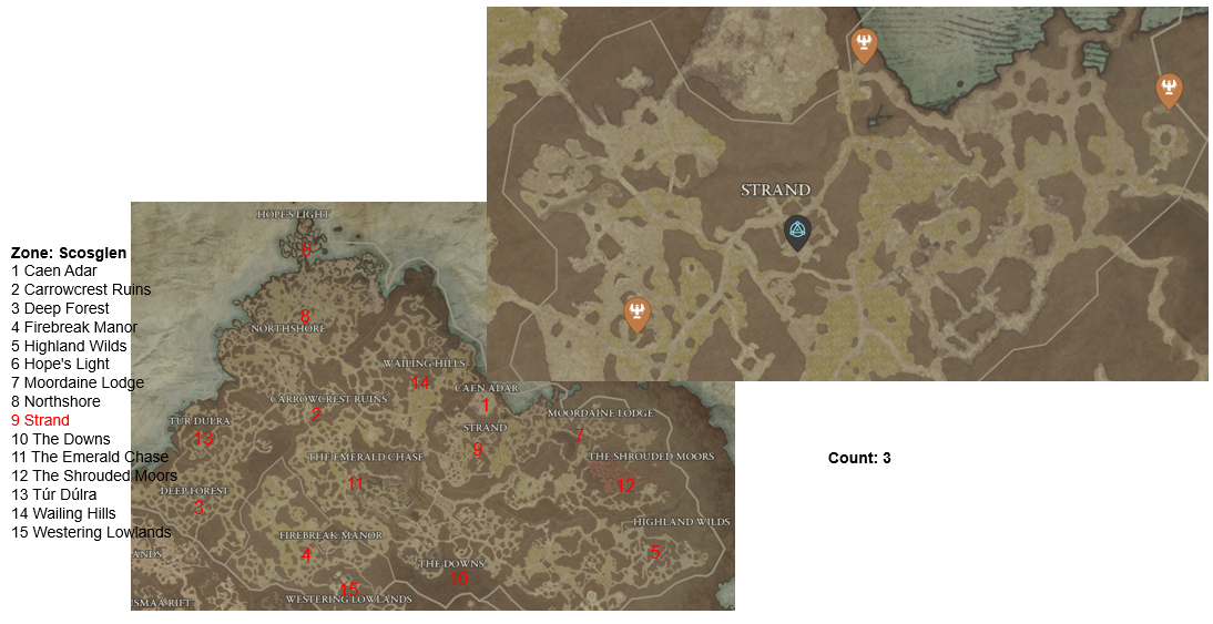 Diablo 4 Strand Altars of Lilith Location
