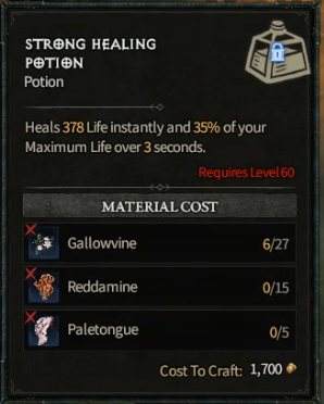 Diablo 4 Strong Healing Potion