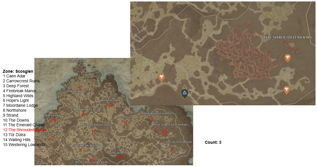 Diablo 4 The Shrouded Moors Altars of Lilith Location