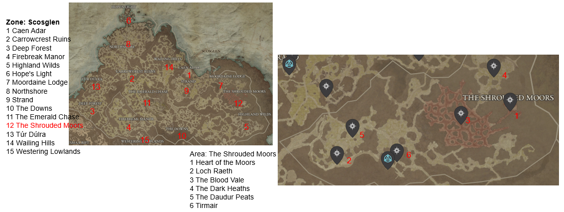 Diablo 4 The Shrouded Moors Areas Discovered