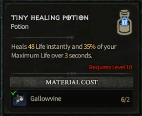 Diablo 4 Tiny Healing Potion