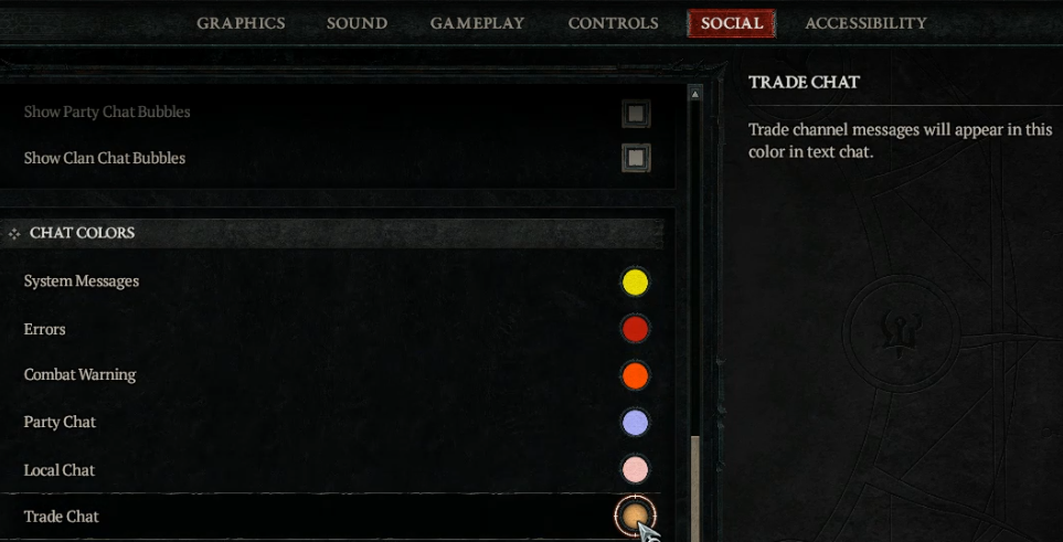 Diablo 4 Trade Chat Colors