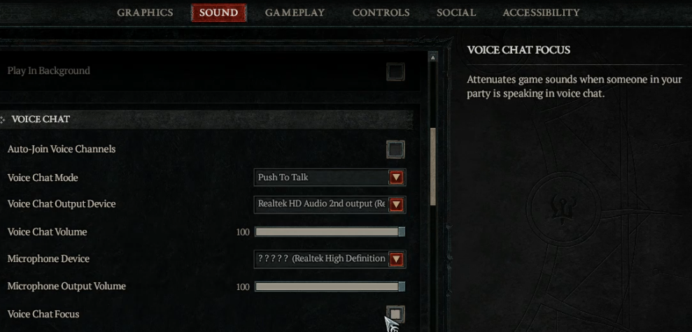 Diablo 4 Voice Chat Focus