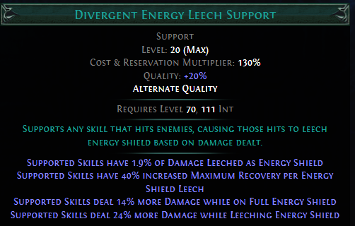 energy leech divergent support poe currency cheap instant delivery