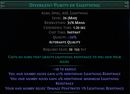 Divergent Purity of Lightning PoE