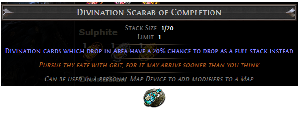 PoE Divination Scarab of Completion