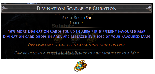PoE Divination Scarab of Curation