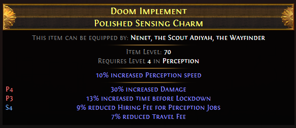 Doom Implement Polished Sensing Charm