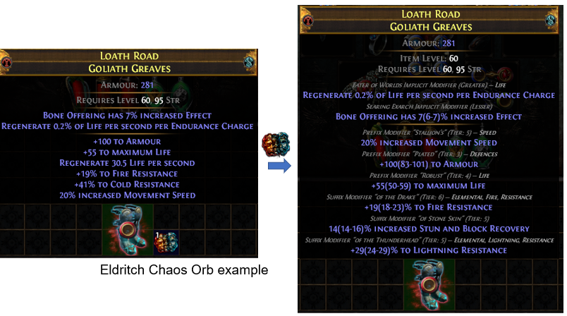 Eldritch Chaos Orb example