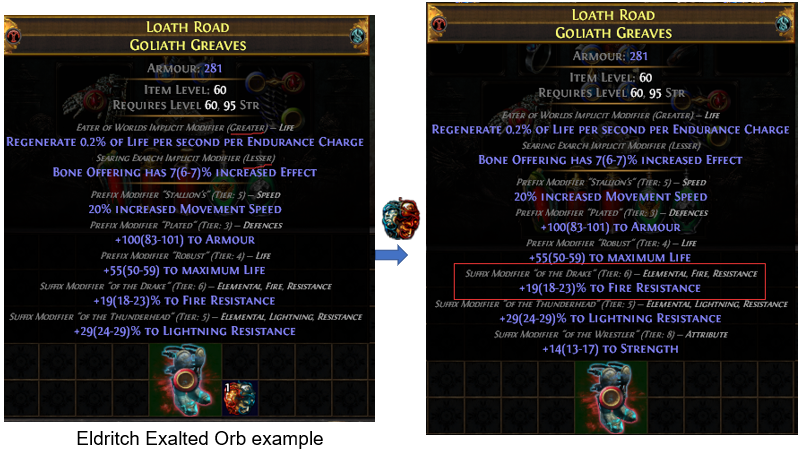 Eldritch Exalted Orb example