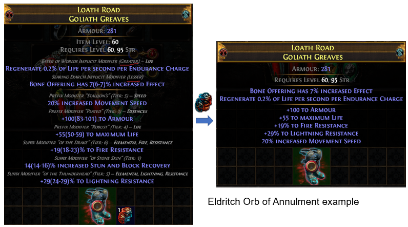 Eldritch Orb of Annulment example