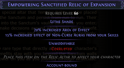 Empowering Sanctified Relic of Expansion PoE