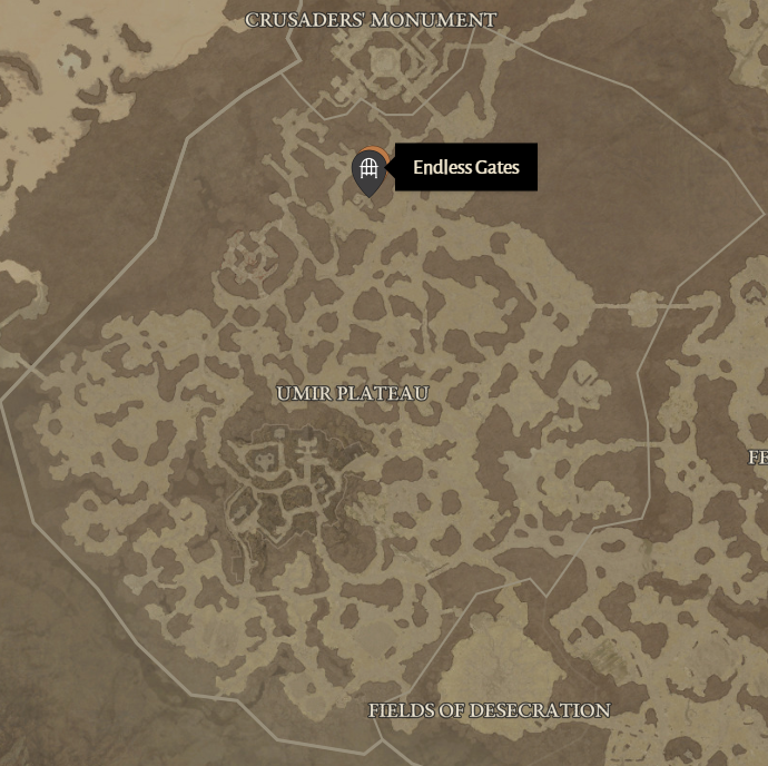 Endless Gates Diablo 4 Location