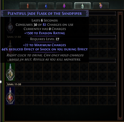 Equip a Magic Utility Flask PoE