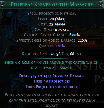 PoE Ethereal Knives of the Massacre