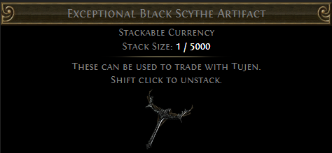 Exceptional Black Scythe Artifact PoE