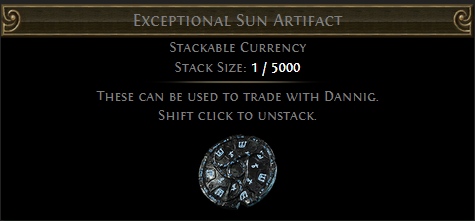 Exceptional Sun Artifact PoE