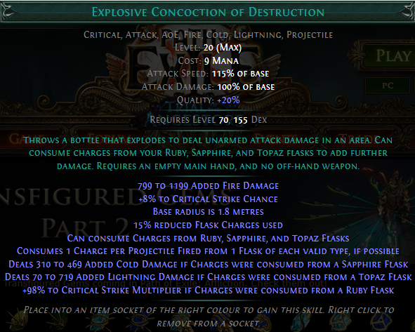 PoE Explosive Concoction of Destruction