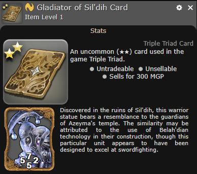 FFXIV Gladiator of Sil'Dih Card