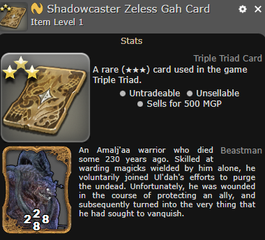 FFXIV Shadowcaster Zeless Gah Card