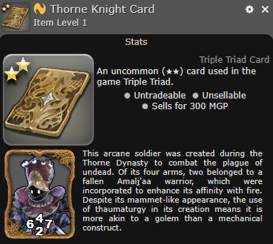 FFXIV Thorne Knight Card