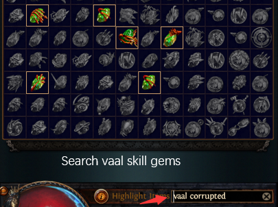 Find 7 vaal skill gems