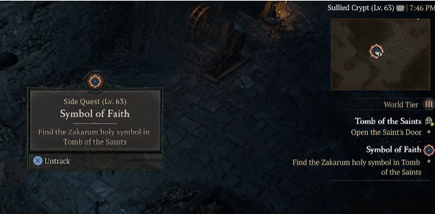 Find the Zakarum Holy Symbol in Tomb of the Saints - Diablo 4