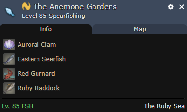 Fishing Log: The Anemone Gardens FFXIV
